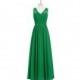 Emerald Azazie Beverly - Floor Length Chiffon And Lace Side Zip V Neck Dress - Cheap Gorgeous Bridesmaids Store
