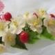 Cherry blossom hair - bridal flower comb - blossom hair comb - wedding flower comb -  bridal comb - flower hair accessory