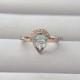 14K Rose Gold Ring 6x8mm Pear Aquamarine Ring Teardrop Ring Aquamarine Wedding Ring Aquamarine Engagement Ring Aquamarine Gemstone Jewel