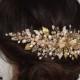 Wedding Hair Vine, Pearl and Crystal Hair Vine, Bridal Comb, Pink, Gold, Hairpiece,Tiara, Headdress, Hair Flowers