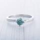Green Sapphire solitaire ring available in Titanium or white gold - engagement ring - wedding ring