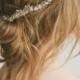 Silver Pearl comb, silver floral comb, silver side hairpiece, Pearl headpiece, Wedding Hair Chain Bridal Hair, Wedding Hair Comb, pearl comb