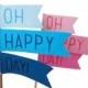 Ombre Pink or Blue Cake Topper - Oh Happy Day -  Weddings, Baby Showers, Bachelorette, Gender Reveal and Birthday Parties