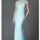 High Neck Xcite Sleeveless Floor Length Prom Dress with Lace Embellished Sheer Back - Discount Evening Dresses 