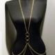 Body chain necklace / gold body chain / body jewelry / body jewelry chain / body chain / sexy body chain - $28.00 USD