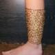 gold anklet bracelet, anklet bracelet, ankle cuff,ankle bracelet, gold ankle cuff, wide anklet, anklets for women, gold anklet, leg bracelet - $145.00 USD