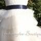 Off white Navy blue Flower girl dress lace dress baby toddler birthday wedding dress 1t- 8t