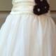 Many colors available ivory Chiffon flower girl dress,Eggplant flowers Size Child 1T - 14