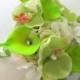 Wedding Bouquet, Lime green calla lily orchid white Silk bridal bouquet