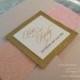 Blush gold wedding invitation set. Glitter wedding invitations suite. Pink and gold pocket fold. SAMPLE gold blush wedding Invites in a set