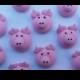 Royal icing pigs   -- Edible handmade cupcake toppers cake decorations  (12 pieces)