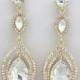 Bridal Earrings,Gold Crystal TearDrop Chandelier Stud Earrings,Bridesmaid Wedding Earrings Gift Jewelry,Dangle Earrings,Prom Earrings