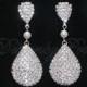 SALE - Bridal Earrings Wedding Earrings Bridal Accessories Rhinestones and Swarovski White Pearl Earrings - Bridal Earrings.Jewelry