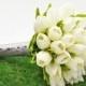 White Real Touch Tulip Wedding Bouquet - Ready for Quick Shipment 3 Dozen Tulips Customize Your Wedding Bouquet - Bridal Bridesmaid Bouquet