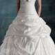 A-Line/Princess V-neck Chapel Train Taffeta Wedding Dress With Ruffle Beading Flower(s) (002001265)