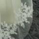 1 Layer Applique lace veil Wedding veil White Ivory Bridal Veil Elbow veil Combs veil