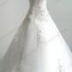 H1194 Illusion lace v neckline organza ball gown wedding dress