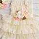 lace flower girl dress-rustic flower girl dress- lace girls dress- lace baby dress- Burlap wedding dress- country flower girl- girls dress