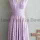 Bridesmaid Dress Infinity Dress Lilac Lace Knee Length Wrap Convertible Dress Wedding Dress