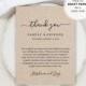 Wedding Thank You Letter, Thank You Note, Printable Wedding In Lieu of Favor Card, Editable Text, Instant Download, PDF Template #030-101TYN