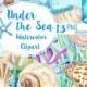Sea shells watercolor clipart, Under the sea clip art watercolor. Shells jellyfish sea star clipart.