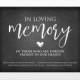 In Loving Memory Wedding Sign, Instant Download, Personalize Names, Editable Text, Rustic Chalkboard Printable Sign, PDF Template #CH09