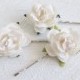 Ivory Rose Clips, wedding hair accessories, bridal hair clips, ivory rose pins, flower hair clips, rose bobby pins, flowergirl, bridesmaid