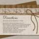 DIY Printable Rustic Wedding Direction Cards Enclosure Cards With Burlap And Lace, Wedding Information Cards, Wedding Invitation Inserts