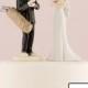 Bride or Golf Fanatic Groom Wedding Cake Topper-Mix & Match Fun Couples Porcelain Hand Painted Individual Figurines Sold Separately