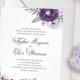 Purple Affection Wedding Invitation - Purple Flowers Wedding Invitation - Sample Pack or Deposit - Wedding Invitations by Pineapple
