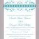 Wedding Invitation Template Download Printable Wedding Invitation Editable Blue Wedding Invitations Elegant Invitation Floral Invitation DIY - $6.90 USD
