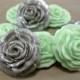 50 Wedding Edible Favor Candy Cake Cupcake Topper Sugar Flower Fondant Gumpaste Rose Silver Mint to be Green Baby Bridal Shower Decor Party