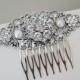 Ivory Swarovski Pearl Bridal Hair Comb Silver Rhinestone Bridal Hair Comb Wedding Rhinestone Hair Comb Crystal Hair Comb Vintage Wedding - $35.00 USD