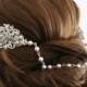 Rose Wedding Bridal Headpiece Pearl Crystal Wedding Hair Pins Bridal Head Chain Rhinestone Wedding Hair Accessories Leaf Hair Comb Swarovski - $52.00 USD