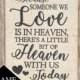 FRAMED Because Someone We Love Is In Heaven Burlap Print 