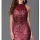 Jewel and Lace High Neck Short Sleeveless Dress - Brand Prom Dresses