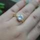 18k gold wedding ring -  White topaz ring -Solitaire ring - Engagement ring - Wedding ring - Prong ring - Gift for her