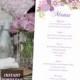 Wedding Menu Template DIY Menu Card Template Editable Text Word File Instant Download Purple Menu Floral Menu Template Printable Menu 4x7" - $6.90 USD