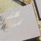 Foil  - Black and Gold Glitter Calligraphy Wedding Invitations - SAMPLE (Lauren)