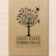 Love Tree ~ Rustic Save the Date ~ Wedding Tree ~ Heart Tree ~ Save the Date Cards ~ Kraft Paper Invitations ~ Romantic Wedding Invitation