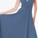 Convertible/Infinity Dress - floor length with long straps  in jeans color wrap dress
