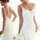 Alluring Tulle Sheath V-neck Neckline Natural Waistline Wedding Dress - overpinks.com