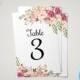Floral Wedding Table Numbers Template, 4x6 Printable Table Number Cards with Flowers, Easy to Edit in our Web App, Instant Download