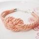 tie the knot bracelet, nautical bracelet, infinity bracelet, rope bracelet in peach wedding, maid of honor jwelry - $10.00 USD