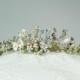 Tallulah tiara ~ Vintage collection ~ gold ~ Bridal crown ~ Rhinestones ~ freshwater pearls ~ Swarovski crystal ~ seed beads ~ lilac ~Shells
