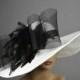 White Black Church Wedding Hat Head Piece Kentucky Derby Hat White Bridal Coctail Hat Couture Fascinator  Bridal Hat Woman Hat Summer Hat