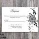 DIY Lace Wedding RSVP Template Editable Word File Instant Download Black Rsvp Template Printable Vintage Rsvp Floral RSVP Card Rustic Rsvp - $7.90 USD