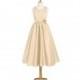 Champagne Azazie Coraline JBD - Scoop Tea Length Satin Strap Detail Dress - Cheap Gorgeous Bridesmaids Store