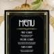Custom menu, art deco menu, great gatsby decorations, art deco wedding menu, custom bar sign, bar table sign, custom menu sign, custom menu