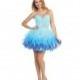Short Ombre Skirt Homecoming Dress In Aqua - Crazy Sale Bridal Dresses